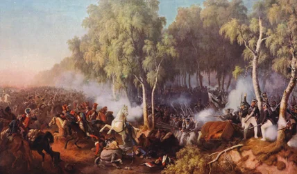 La battaglia di Krasnoe (litografia a colori)