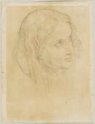 Studio di dettaglio per lo scriba in "Giuseppe interpreta il sogno del faraone"