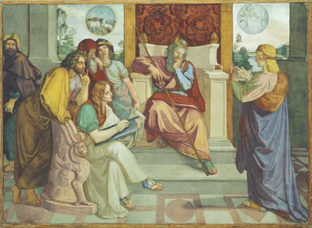 Giuseppe interpreta i sogni del faraone. Dipinto murale del ciclo in otto parti della Casa Bartholdy a Roma