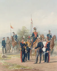 Un gruppo di ufficiali e soldati dei reggimenti di lancieri della Guardia della Vita di Sua e Sua Maestà, 1873