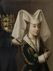 (dettaglio) di Isabella del Portogallo e Santa Elisabetta, c.1457-60