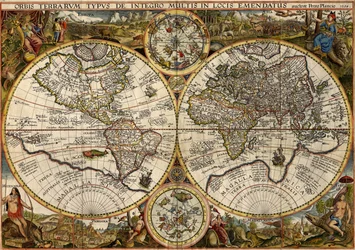 Orbis Terrarum Typus... (Mappa del mondo a doppio emisfero)