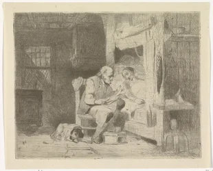 Vecchio che legge alla moglie