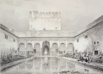 Piscina e fontana nel cortile dell