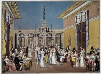 Il Grand Salon del Café Frascati. Litografia di Philibert-Louis Debucourt
