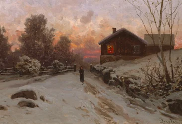 Paesaggio invernale con casa