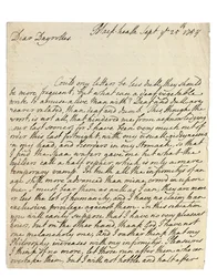 Lettera autografa a Solomon Dayrolles, Blackheath, 25 settembre 1754
