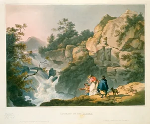 Turisti che guardano una cascata, Cataratta sul Llugwy