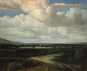 Paesaggio panoramico con tenuta di campagna, ca. 1649
