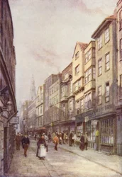 Holywell Street, Strand, vista Est, 1900