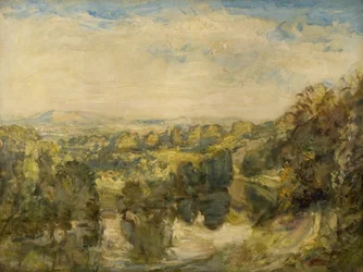 Il fiume Teme, sera, vicino a Ludlow - Le colline di Clee in lontananza