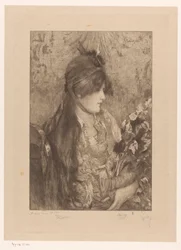 Donna con mazzo di fiori
