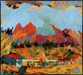 Paesaggio con contadini