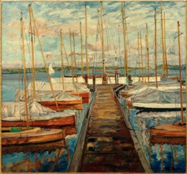 Pontile con barche a vela