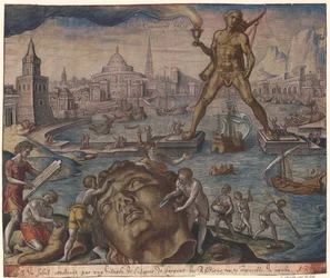 Il Colosso di Rodi dalla serie Le otto meraviglie del mondo dopo Maarten van Heemskerck, 1572