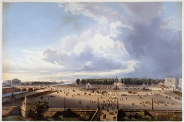 La Place de la Concorde - in "Promenade dans Paris et ses environs", disegnata da Jacottet e Benoist, c. 1840