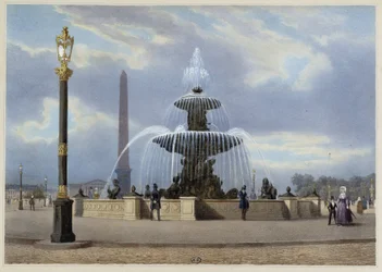 La Place de la Concorde - in "Promenade dans Paris et ses environs", disegnato da Jacottet e Benoist, c. 1840