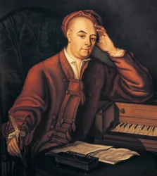 George Frideric Handel (1685-1759) musicista tedesco-inglese, dipinto di Philippe Mercier c. 1725