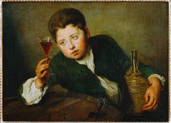 Le jeune degustateur - il giovane degustatore (dipinto su tela)