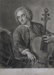 Ritratto di John Hebden (fl.1740-60), un violoncellista nell