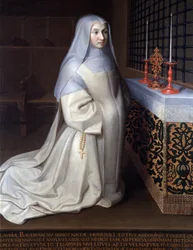 Ritratto di Claudia (Claude) Baudran, reclusa del convento di Port Royal des Champs (Port-Royal-des-Champs) dipinto attribuito a Philippe de Champaigne, chiesa di Linas, Senna e Oise