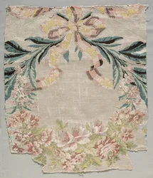Frammento di seta, parte del pannello chiamato Le panier fleuri, 1770