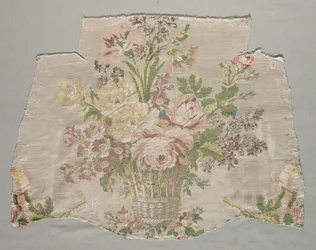 Frammento di seta, parte del pannello chiamato Le panier fleuri, 1770