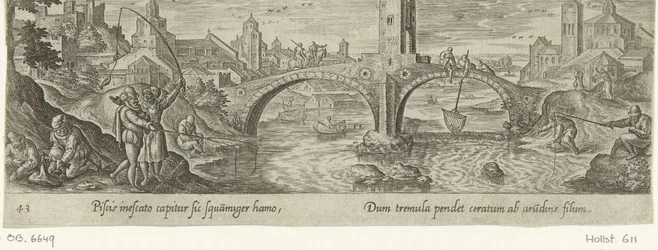 Pesca con la canna
Caccia e pesca (titolo della serie)
Venationes, Piscationes et Aucupii Typi (titolo della serie)