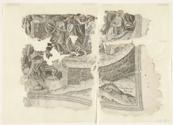 Angolo inferiore destro di una stampa della scena di Cebes (Tabula Cebetis Carta Vitae)