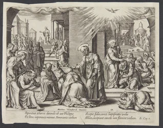 San Pietro, San Giovanni e San Filippo impongono le mani sui battezzati a Samaria