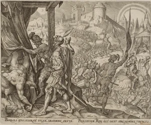 La scoperta del cadavere di Oloferne, ottava tavola da La storia di Giuditta e Oloferne