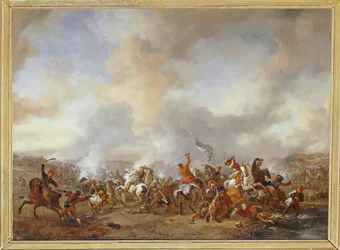 Una grande battaglia di cavalieri e fanti ...