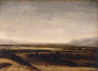 Paesaggio piatto con vista su colline lontane
