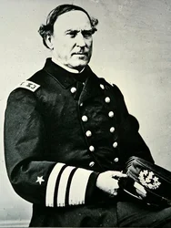 Ritratto di David Glasgow Farragut (1801-1870); catturò New Orleans nel 1862 e Mobile Bay