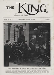 Il feldmaresciallo tedesco Alfred von Waldersee parte da Berlino per comandare la forza di spedizione internazionale contro i Boxer in Cina, agosto 1900