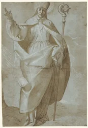 San Abbondio con mitra e bastone