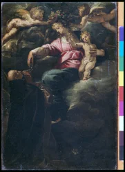 Madonna del Rosario con il Bambino Gesù, San Domenico e due angeli, c.1617