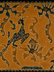 Batik con design tradizionale, Giava, Indonesia, dettaglio