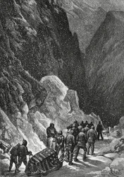 Sepoltura del Capitano Charles Francis Hall, esploratore americano, Groenlandia, novembre 1871, spedizione Polaris