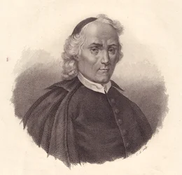 Ritratto del presbitero e storico italiano Ludovico Antonio Muratori (1672-1750), incisione in rame
