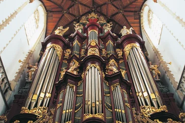 Organo nella chiesa di St-Bavokerk o Grote Kerk, Haarlem, Paesi Bassi
