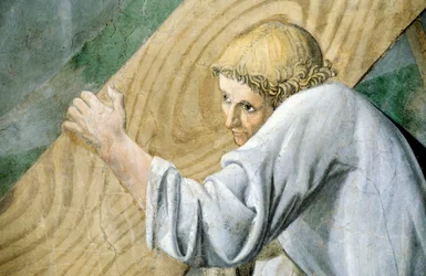 (dettaglio) La leggenda della Vera Croce: trasporto del Legno Sacro