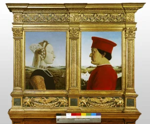 Ritratti di Federico da Montefeltro (Federico di Montefeltro), duca di Urbino (1422-1482), e Battista Sforza (1446-1472)