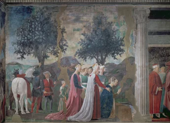 La scoperta del legno della Vera Croce, dal ciclo della Leggenda della Vera Croce, completato nel 1464 (dettaglio)