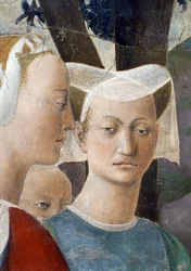 La leggenda della Vera Croce (dettaglio della regina e di un attendente)