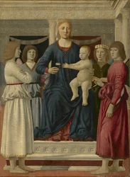 Vergine con Bambino in trono con quattro angeli