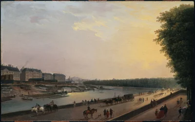 La Senna alla Grenouillère, vista dalla terrazza sul lungofiume alle Tuileries, circa 1777