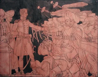 Napoleone I (1769-1821) riceve la resa dei capi egiziani durante la campagna d
