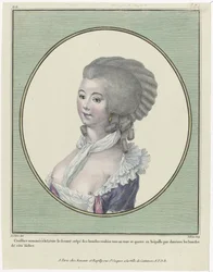 Gallerie des Modes et Costumes Français, 1781, oo 221: Coeffure nommée à la Levit