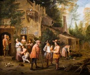 Scena nel cortile di una locanda